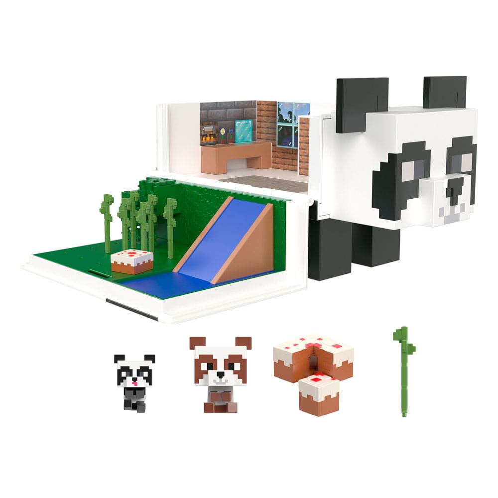 Minecraft Mob Head Minis Playset Panda Playhouse - MangaShop.ro