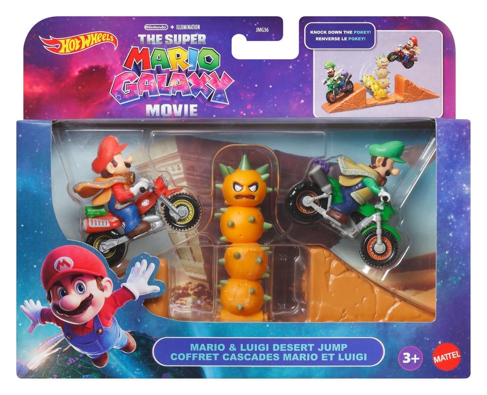 The Super Mario Galaxy Movie Hot Wheels Playset Mario & Luigi Desert Jump - MangaShop.ro