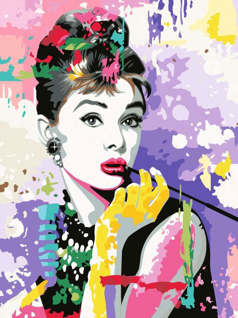 Audrey Hepburn CreArt Paint by Numbers Painting Set 30 x 40 cm - MangaShop.ro