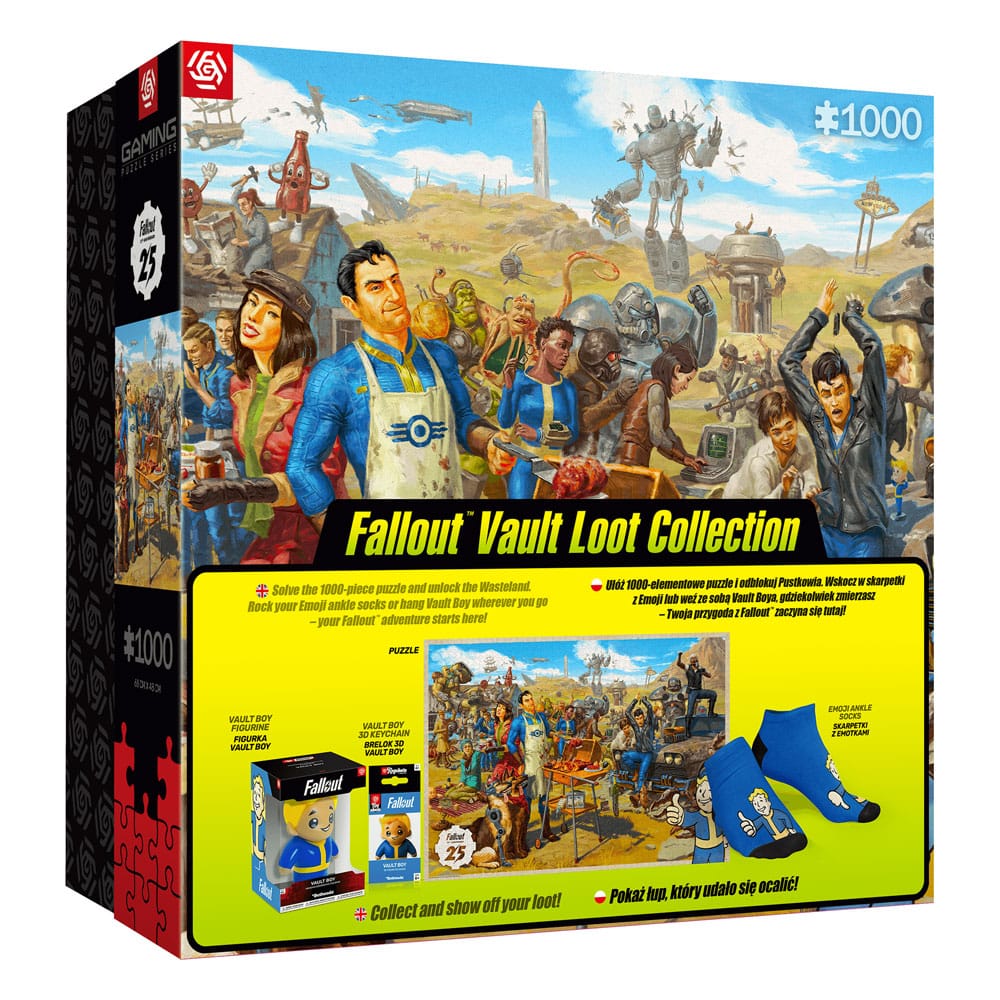 Fallout gift set Fallout Vault Loot Collection (Puzzle, socks, figurine & key ring) - MangaShop.ro
