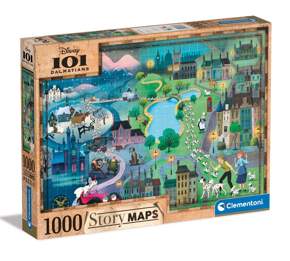 Disney Story Maps Jigsaw Puzzle 101 Dalmations (1000 pieces) - MangaShop.ro