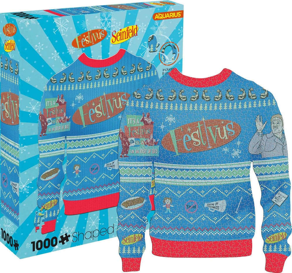 Seinfeld: Festivus Ugly Christmas Sweater Shaped 1000 Piece Jigsaw Puzzle - MangaShop.ro