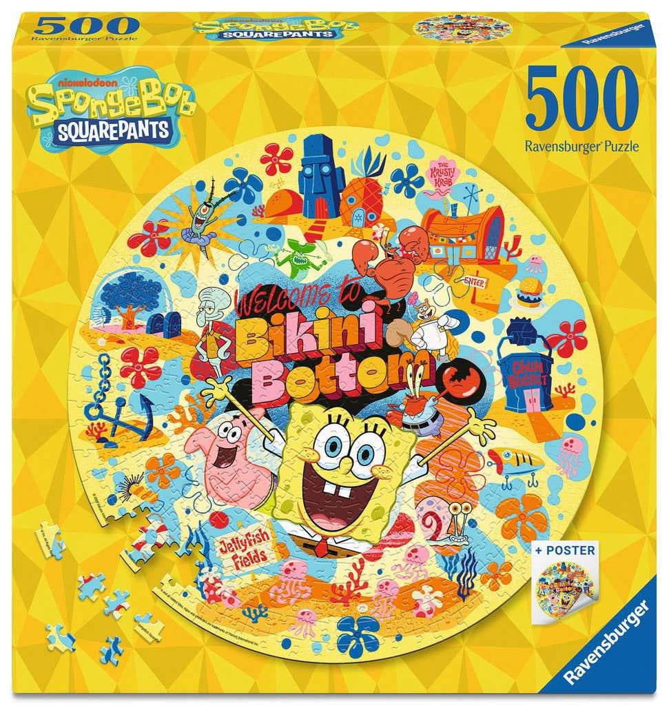 SpongeBob SquarePants Round Jigsaw Puzzle Welcome to Bikini Bottom (500 pieces) - MangaShop.ro