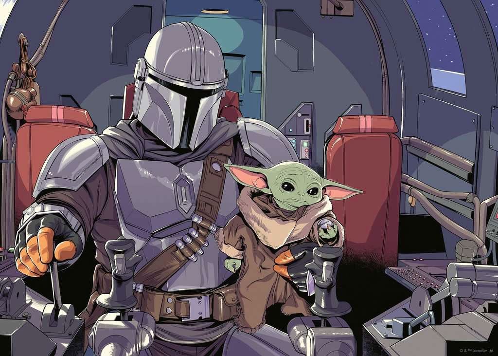 Star Wars The Mandalorian Jigsaw Puzzle Cartoon (1000 pieces) - MangaShop.ro