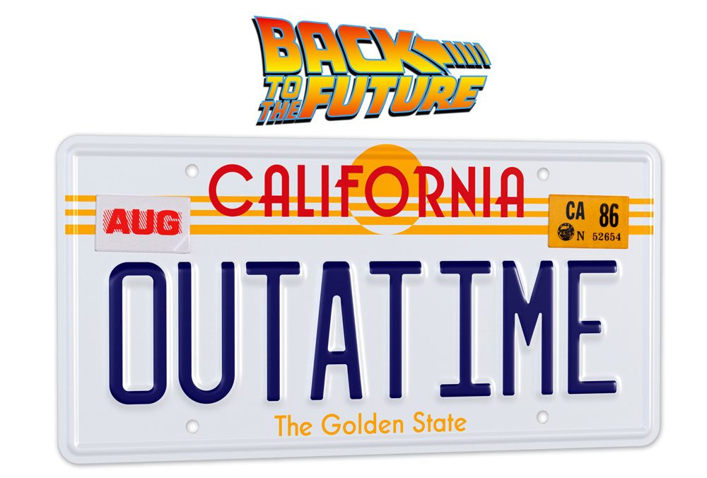 Back To The Future Replica 1/1 'Outatime' DeLorean License Plate - MangaShop.ro