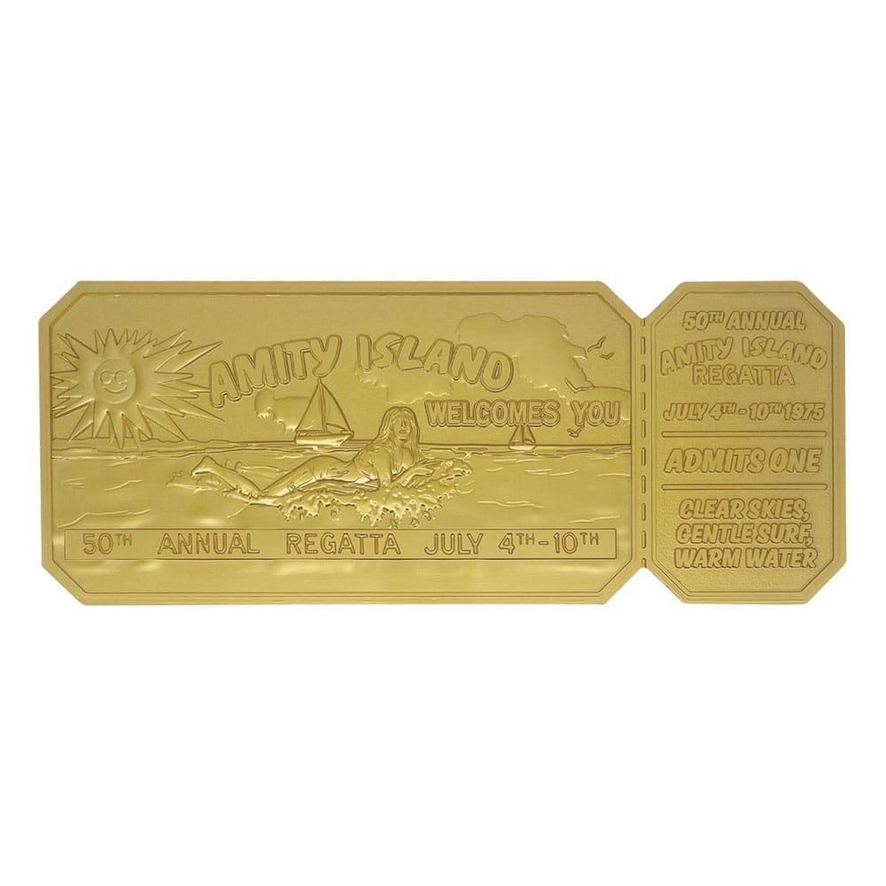 Jaws Replica 1/1 50th Anniversary Regatta Ticket 24k Gold Plated - MangaShop.ro