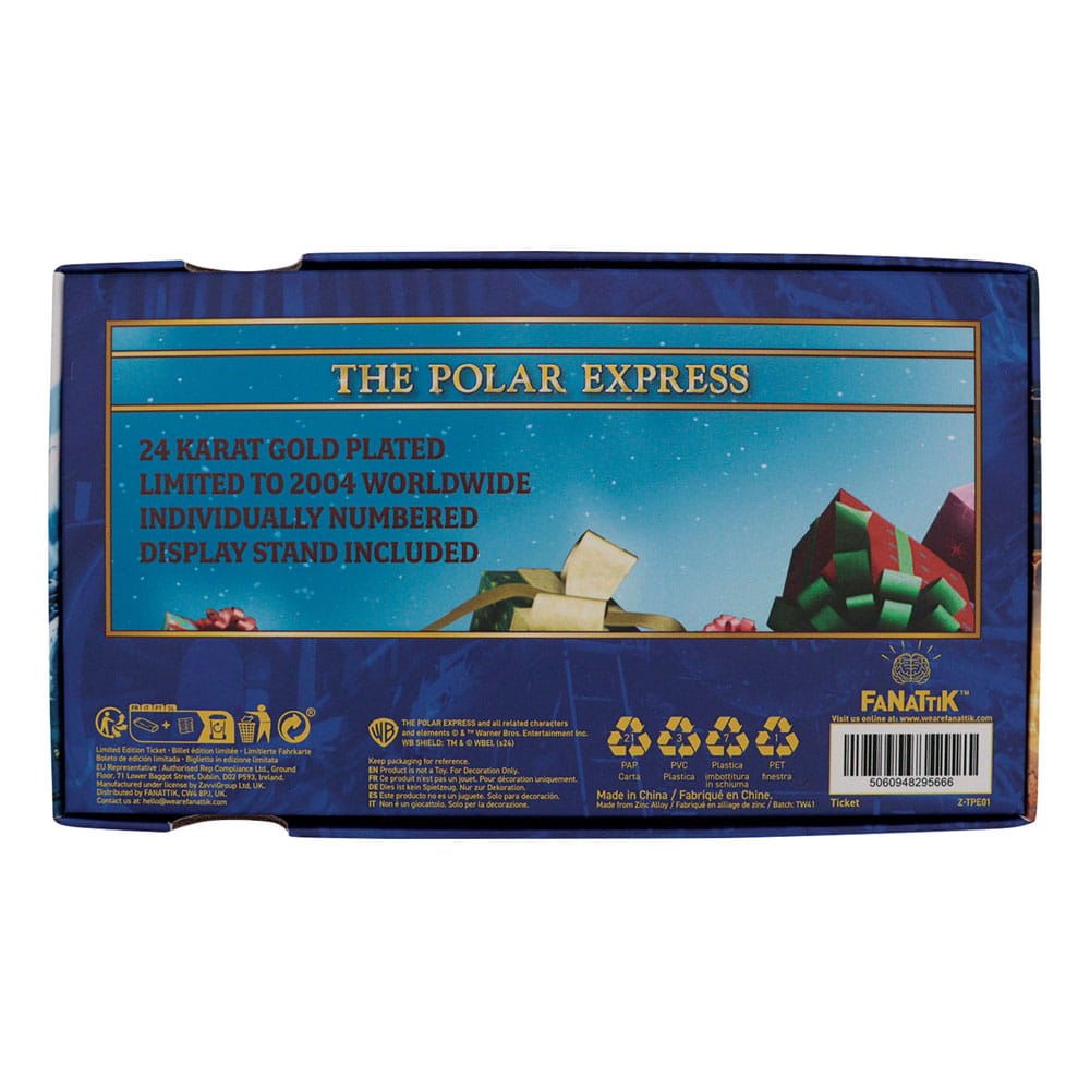 Polar Express Replica Train Ticket 24k Gold Plated Limited Edition - MangaShop.ro