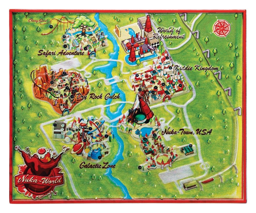 Fallout Replica Metal Map Nuka-World Limited Edition 16 x 13 cm - MangaShop.ro