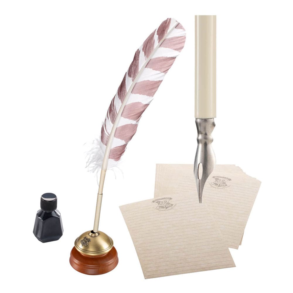 Harry Potter Replica Hogwarts Writing Quill with Hogwarts Headed Paper 31 cm - MangaShop.ro