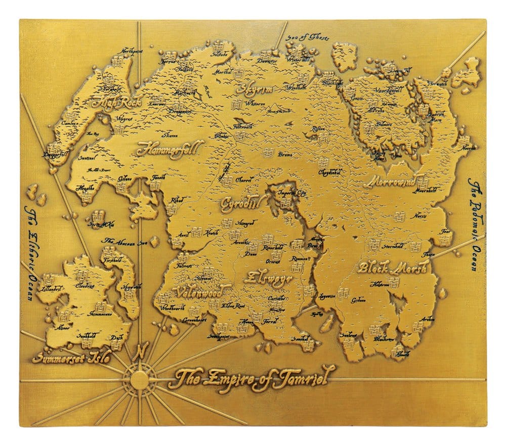 The Elder Scrolls Replica Metal Map of Tamriel Limited Edition 15 x 13 cm - MangaShop.ro