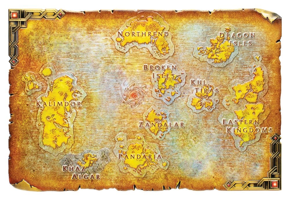 World of Warcraft Replica Metal Map of Azeroth Limited Edition 12 x 18 cm - MangaShop.ro
