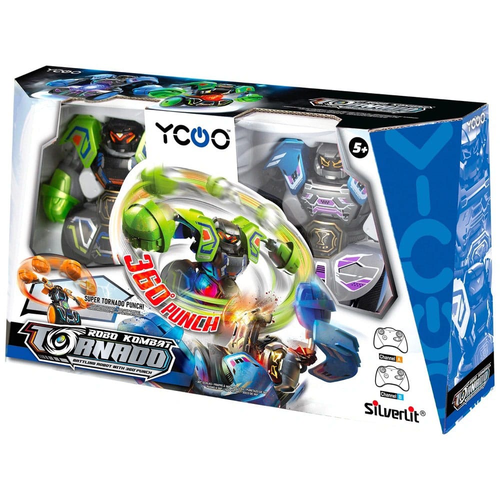 Silverlit Robo Kombat Tornado Remote-Controlled Robots 2er - Set Green/Blue - MangaShop.ro