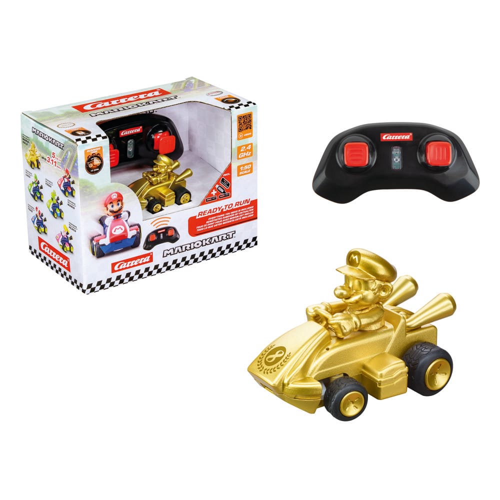 Super Mario Kart RC remote-controlled Car 1/50 2.4GHz Mini Mario Gold - MangaShop.ro