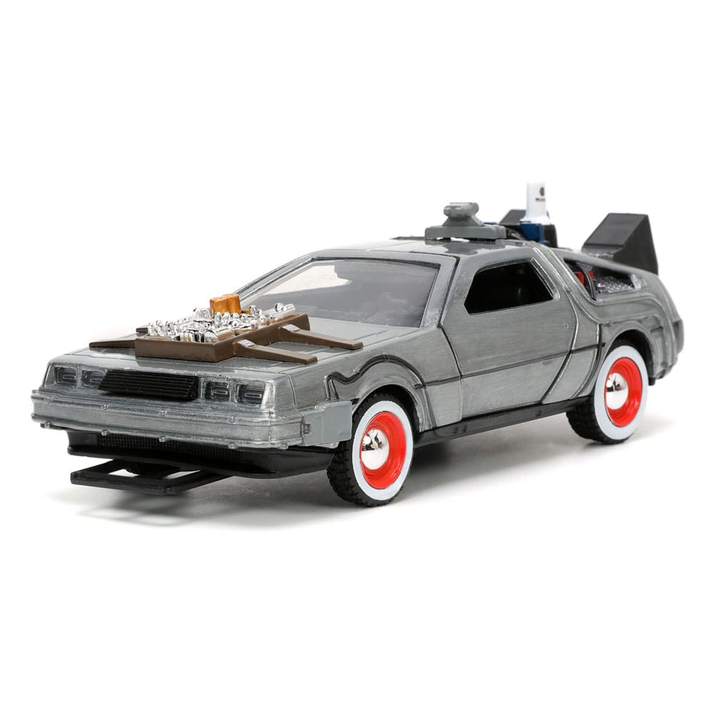 Back to the Future III Hollywood Rides Diecast Model 1/32 DeLorean Time Machine Free Rolling - MangaShop.ro