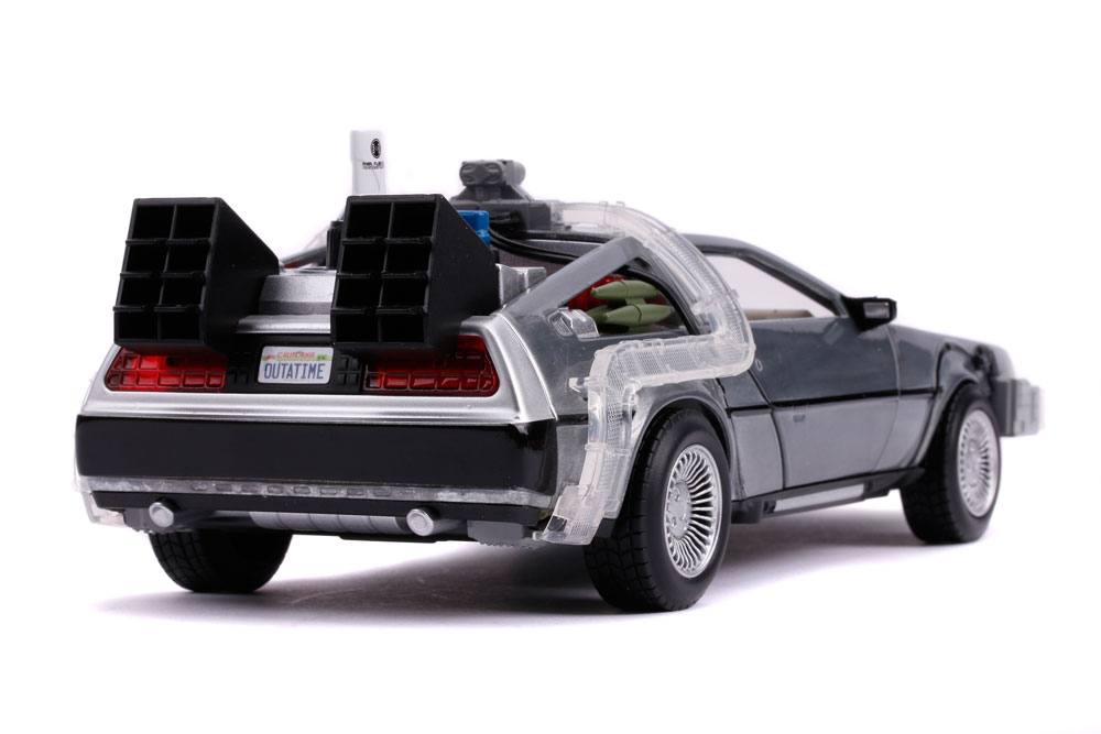 Back to the Future II Hollywood Rides Diecast Model 1/24 DeLorean Time Machine - MangaShop.ro