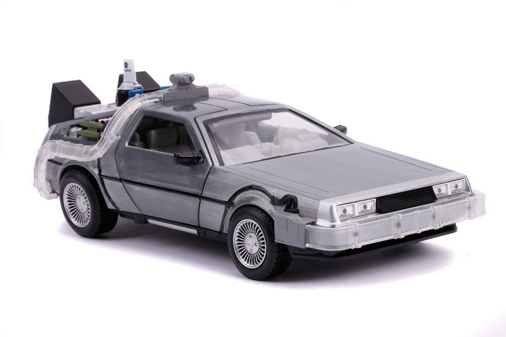 Back to the Future II Hollywood Rides Diecast Model 1/24 DeLorean Time Machine - MangaShop.ro