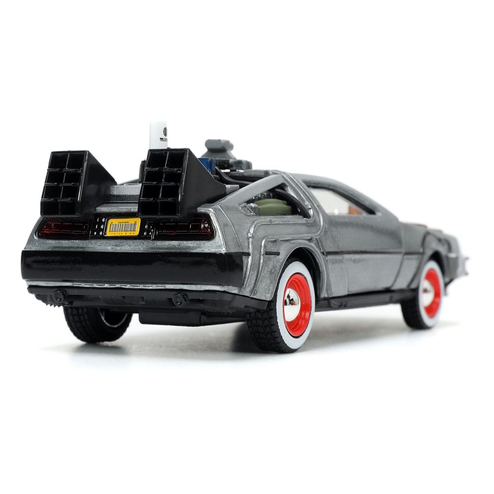 Back to the Future III Hollywood Rides Diecast Model 1/32 DeLorean Time Machine Free Rolling - MangaShop.ro