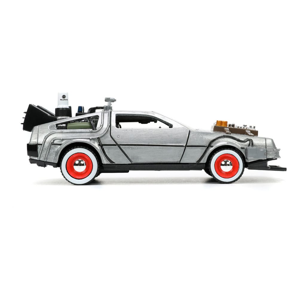 Back to the Future III Hollywood Rides Diecast Model 1/32 DeLorean Time Machine Free Rolling - MangaShop.ro