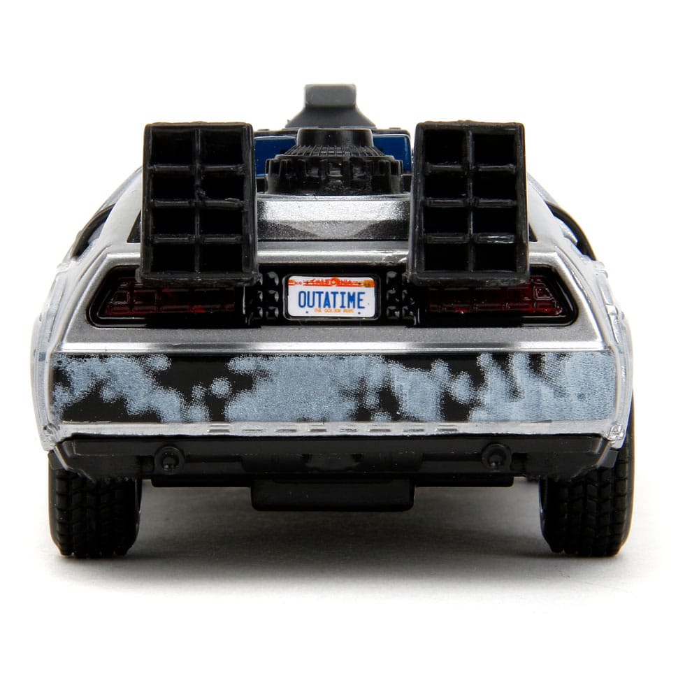 Back to the Future Hollywood Rides Diecast Model 1/32 DeLorean Time Machine Frost - MangaShop.ro