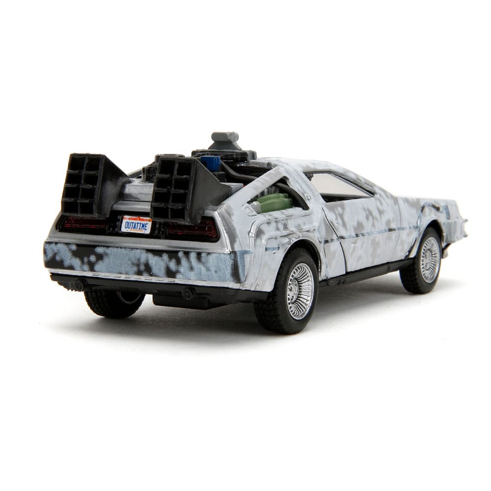 Back to the Future Hollywood Rides Diecast Model 1/32 DeLorean Time Machine Frost - MangaShop.ro