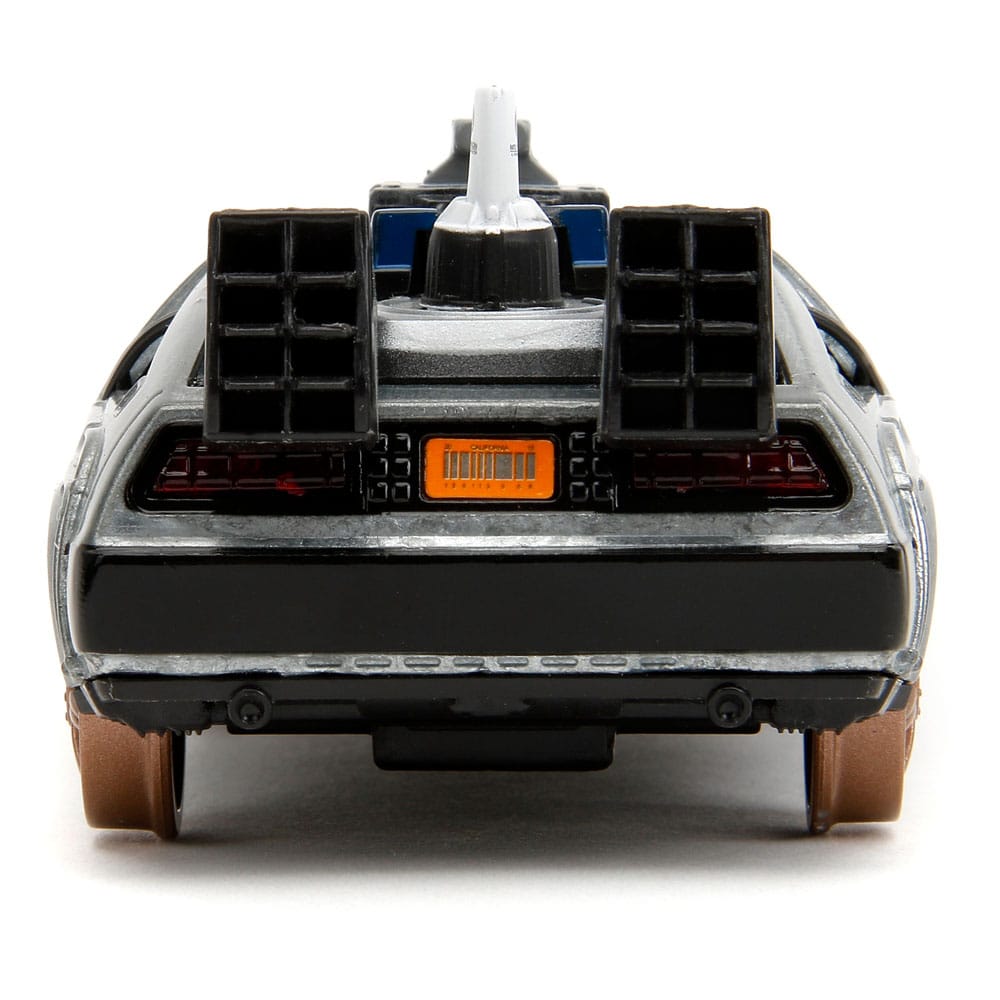 Back to the Future III Hollywood Rides Diecast Model 1/32 DeLorean Time Machine Railroad Wheels - MangaShop.ro