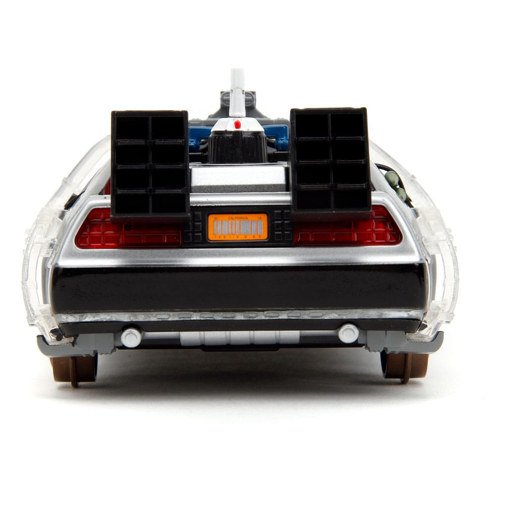 Back to the Future III Hollywood Rides Diecast Model 1/24 DeLorean Time Machine Railroad Wheels - MangaShop.ro