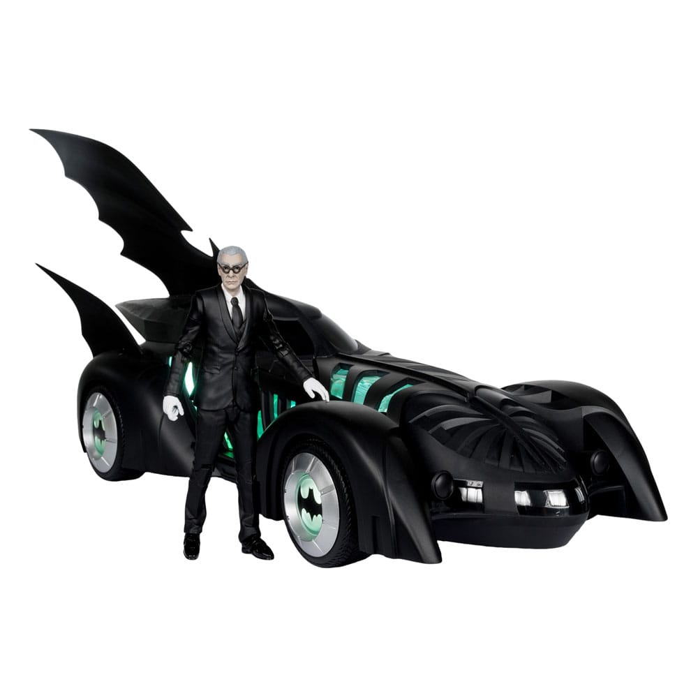 Batman Forever DC Multiverse Action Figure with Vehicle Alfred Pennyworth & Batmobile (Gold Label) 79 cm - MangaShop.ro