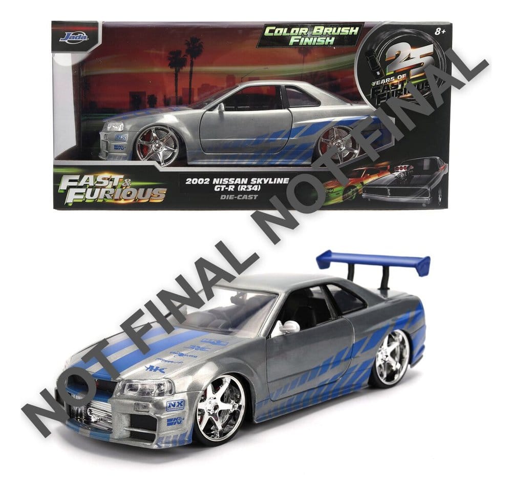 Fast & Furious Diecast Vehicle 1:24 Anniversary Nissan Skyline 19 cm - MangaShop.ro