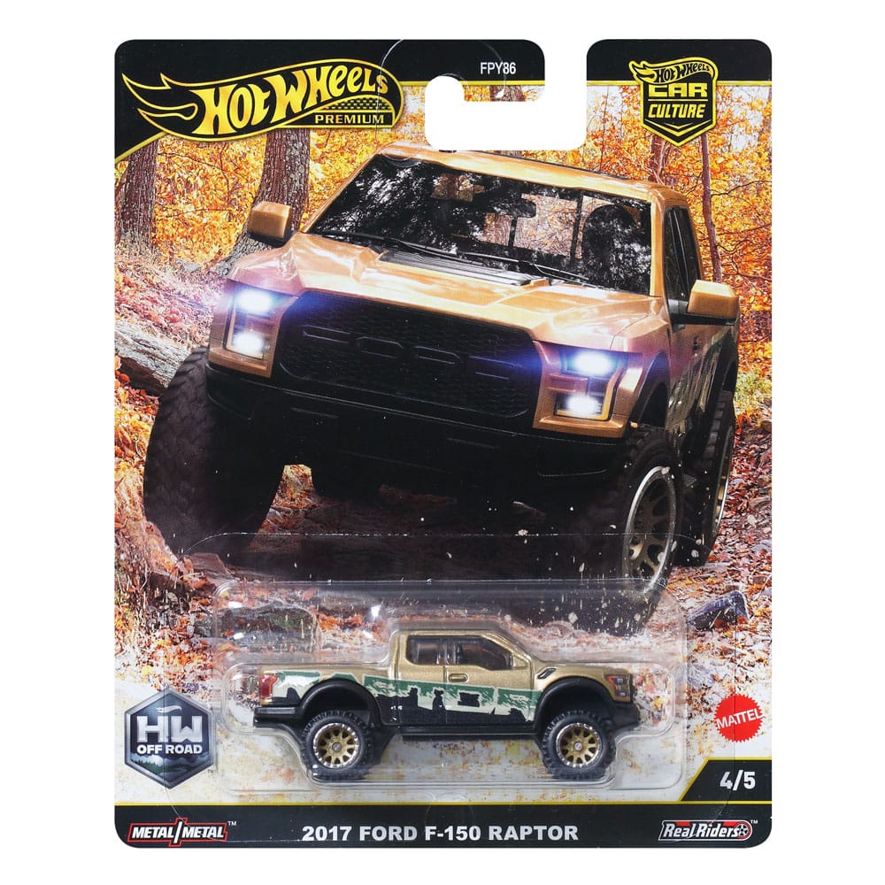 Hot Wheels Premium Car Culture Diecast Vehicle 1/64 2017 Ford F-150 Raptor - MangaShop.ro