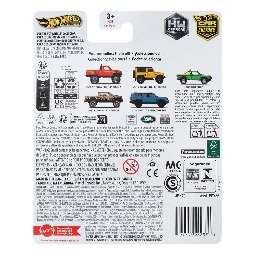 Hot Wheels Premium Car Culture Diecast Vehicle 1/64 2017 Ford F-150 Raptor - MangaShop.ro