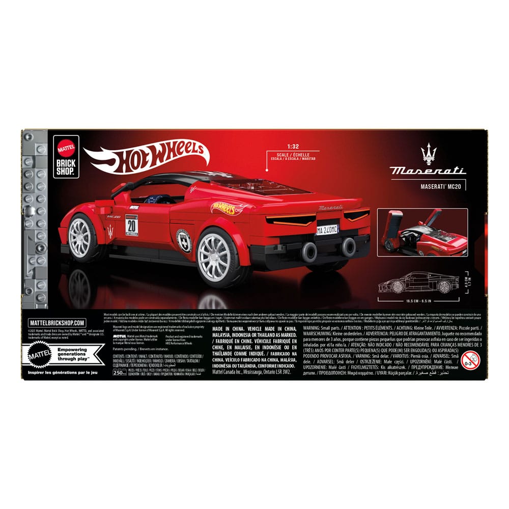 Mattel Brick Shop Hot Wheels Speed Series Building Set 1/32 Maserati MC20 - MangaShop.ro