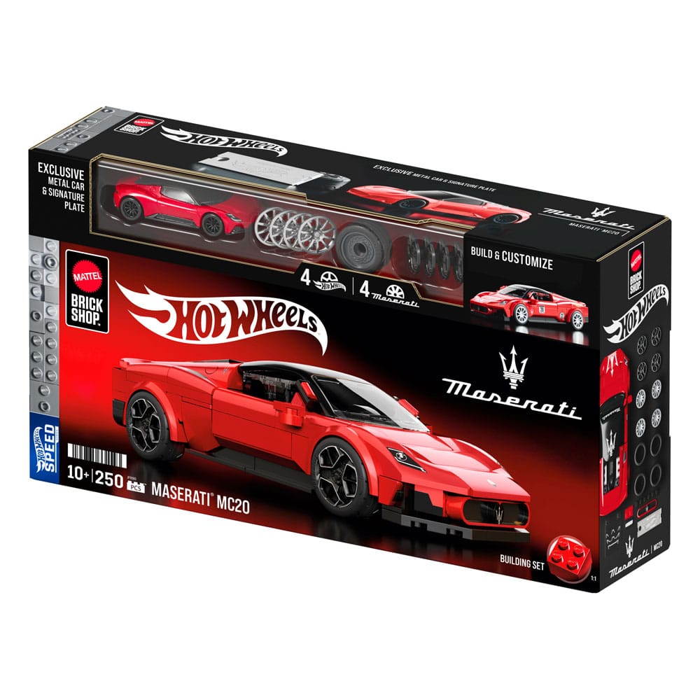 Mattel Brick Shop Hot Wheels Speed Series Building Set 1/32 Maserati MC20 - MangaShop.ro