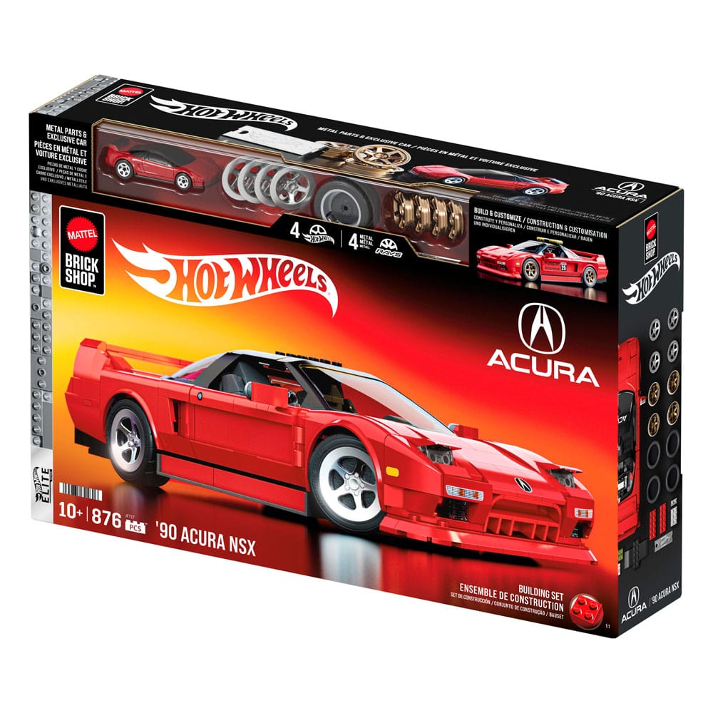 Mattel Brick Shop Hot Wheels Elite Series Building Set 1/16 '90 Acura NSX - MangaShop.ro