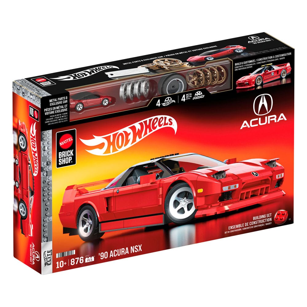 Mattel Brick Shop Hot Wheels Elite Series Building Set 1/16 '90 Acura NSX - MangaShop.ro