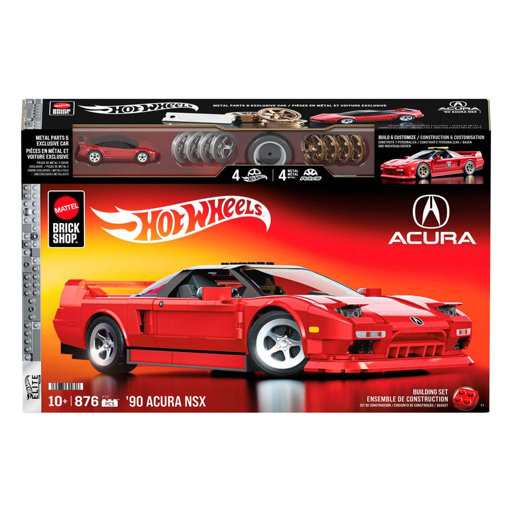 Mattel Brick Shop Hot Wheels Elite Series Building Set 1/16 '90 Acura NSX - MangaShop.ro