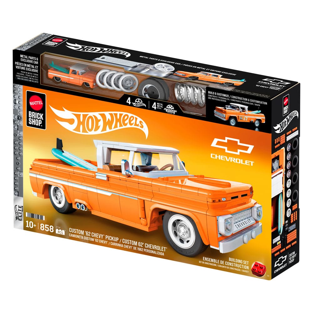 Mattel Brick Shop Hot Wheels Elite Series Building Set 1/16 Custom '62 Chevy Pickup - MangaShop.ro
