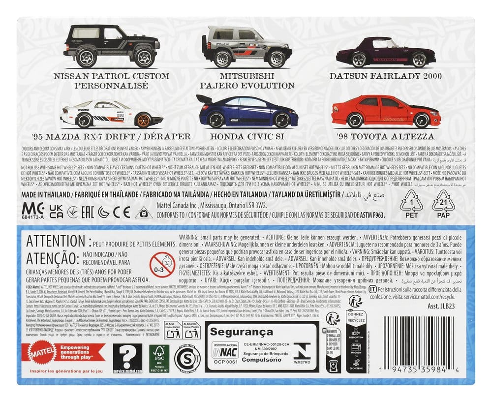 Hot Wheels Silver Series Die-Cast Vehicle 6-Pack 1/64 Streets of Japan - MangaShop.ro