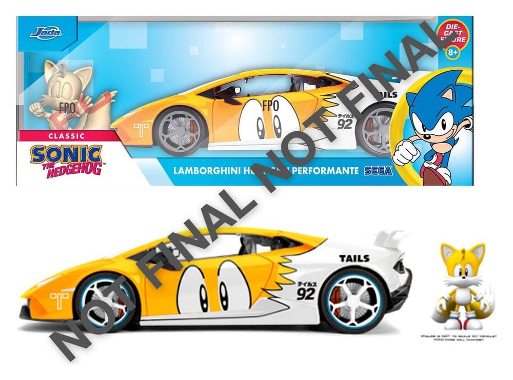 Sonic Diecast Vehicle 1:24 Tails Lamborghini Huracan 19 cm - MangaShop.ro