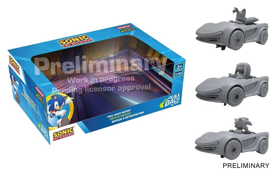 Sonic the Hedgehog Pull & Speed Pull-back car Sonic Racing CrossWorlds - Pack of 3 - MangaShop.ro